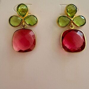 Mignonne Gavigan Pink and Green Gemstone Earrings